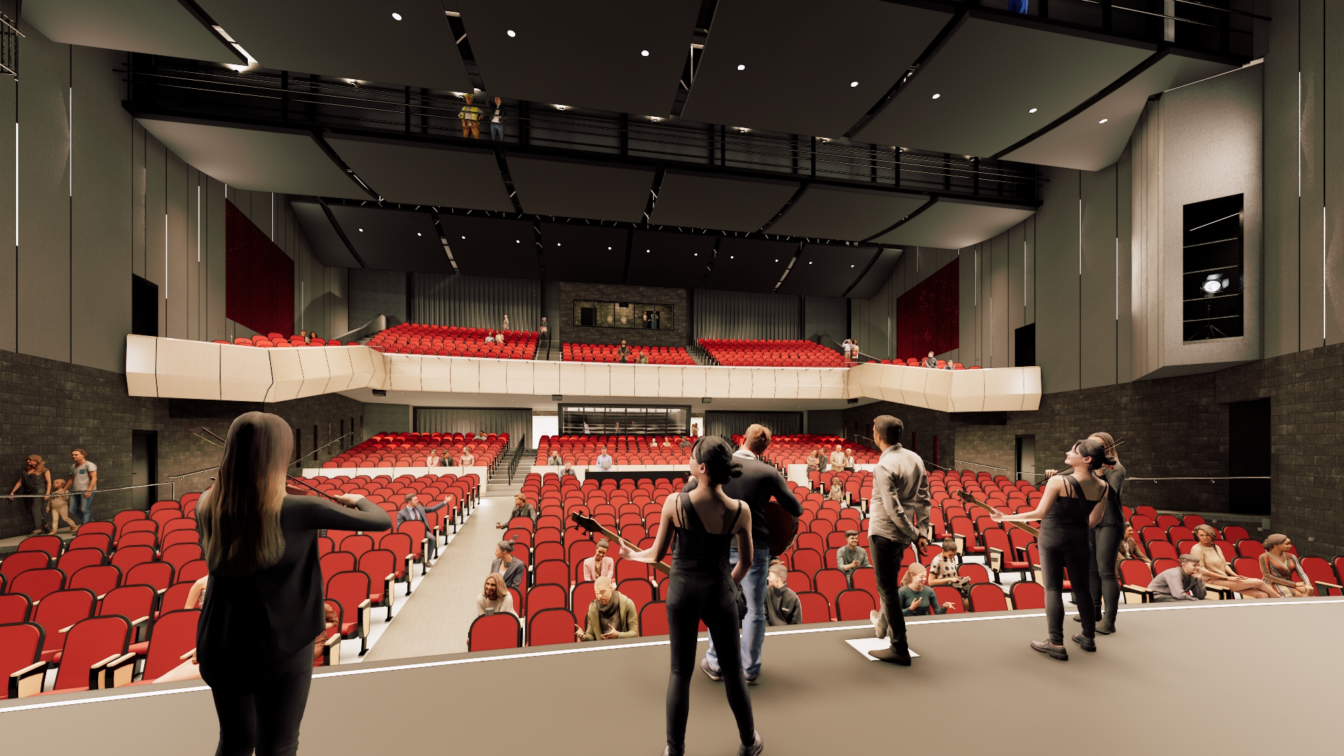 Rendered view from the stage